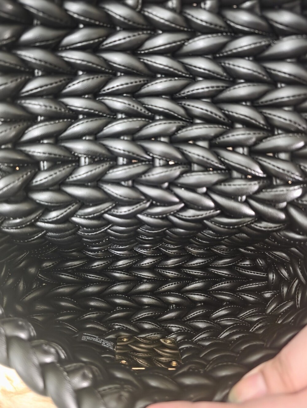 Auth NWT Michael Kors Black Braided Leather Shoulder Bag with Gold Chain - Picture 5 of 11